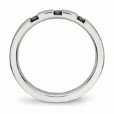 Sophia Jewelers Stainless Steel CZ Wedding Band Polished 3 Stone Design